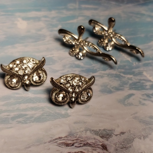 no brand Jewelry - Two-pack pairs  Earrings Owl/Cross